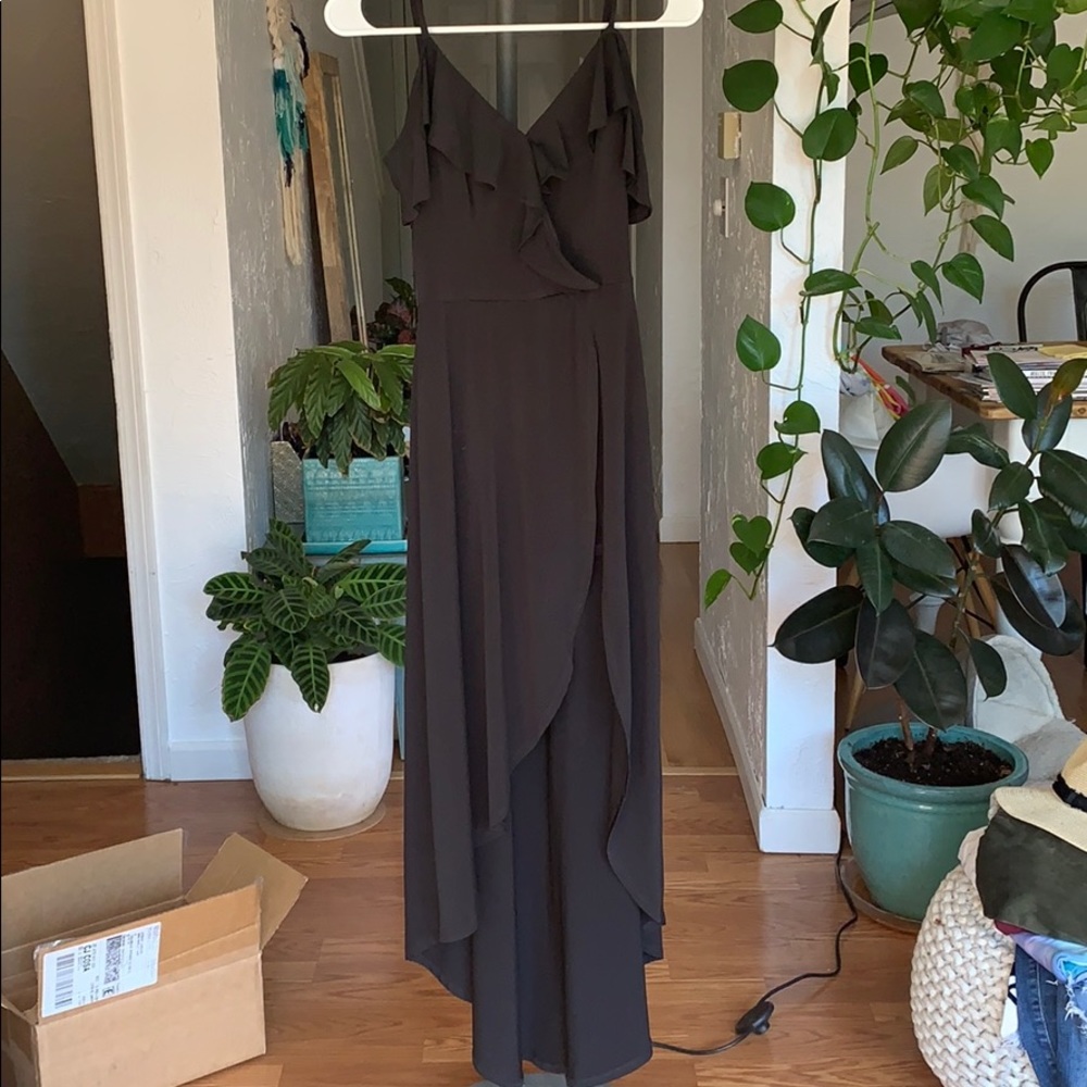 Black skirted romper